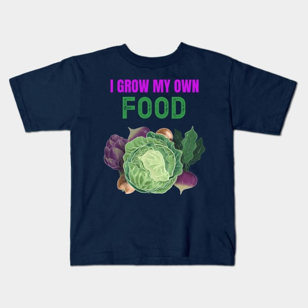 Grow Your Own Food Vintage Look Kids T-Shirt by Feminist Foodie